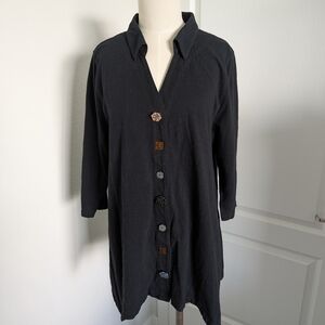 Soft Surroundings Black Tunic with Unique Buttons
